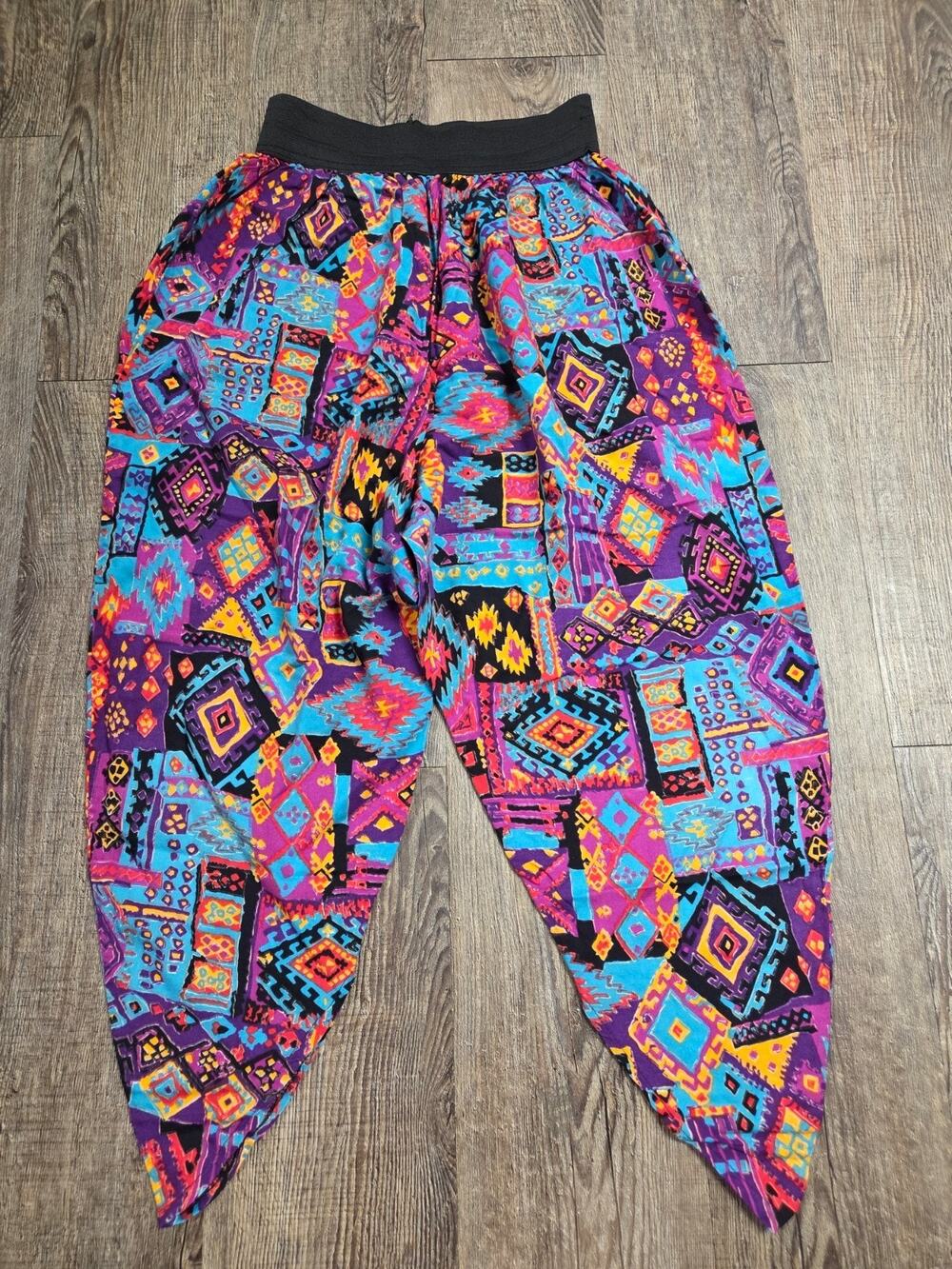 EnChante Made in USA 1980s Pink Blue Geometric Pants Size XS/Small